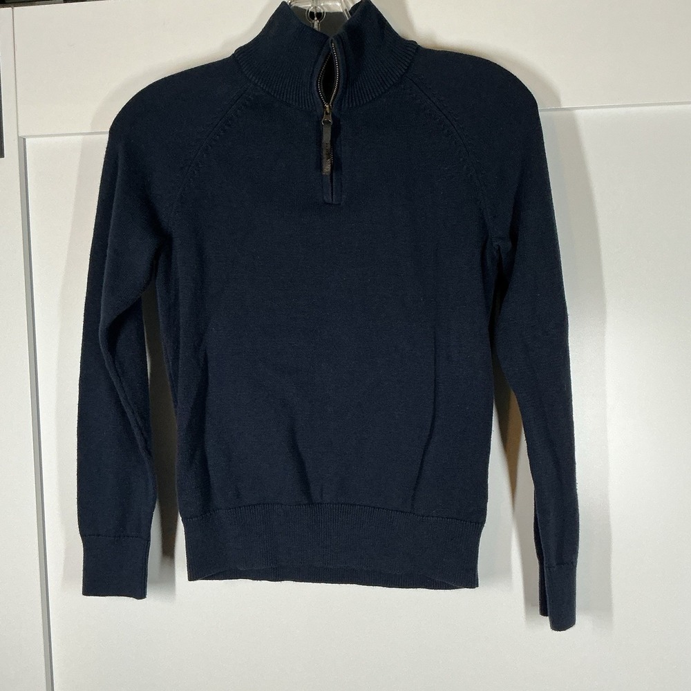 Crewcuts Boys Cotton Navy Blue Pullover Sweater 1/4‎ Zip Size 10 Preppy